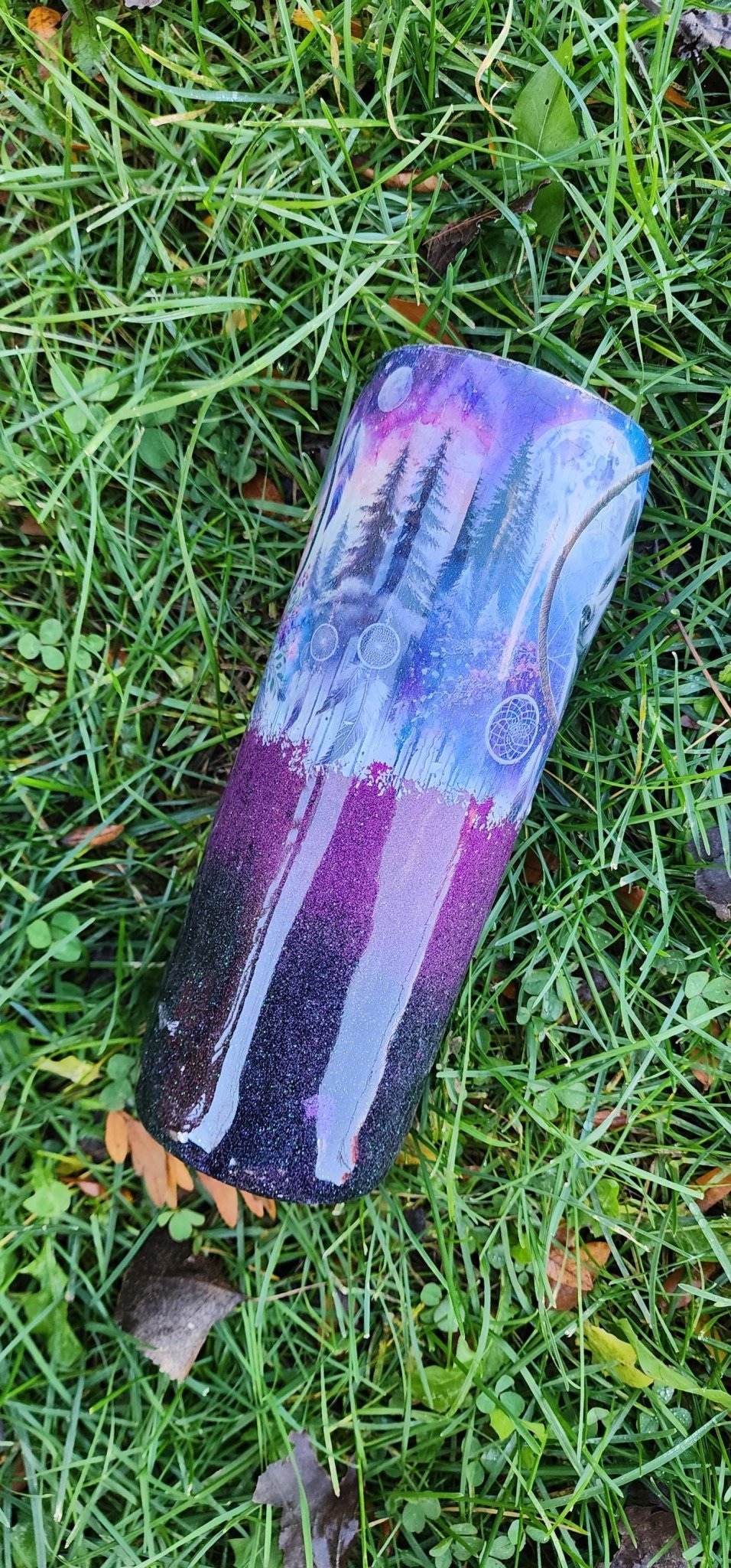 Eagle & Bear Epoxy Tumbler • Purple Black Stainless Steel Cup - Hempin Mayhem