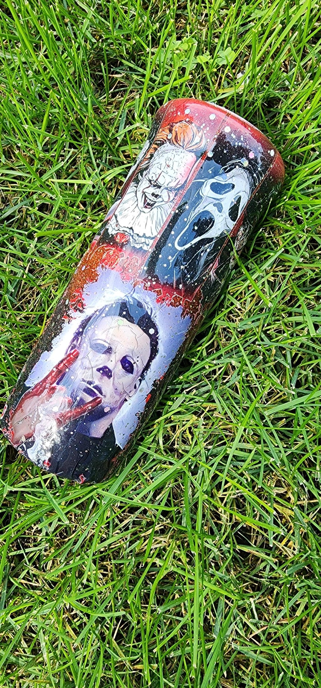 Horror Movie Fan Tumbler: Handmade Glitter 20oz Stainless Steel Cup