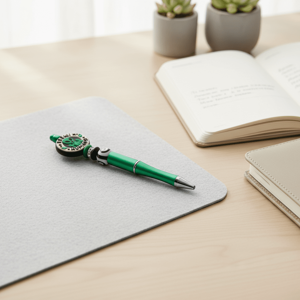 Eeew Humans! Alien Beaded Pen – Funny Handmade Space Pen, Cute Extraterrestrial Writing Tool, Sassy Geeky Office Accessory - Hempin Mayhem