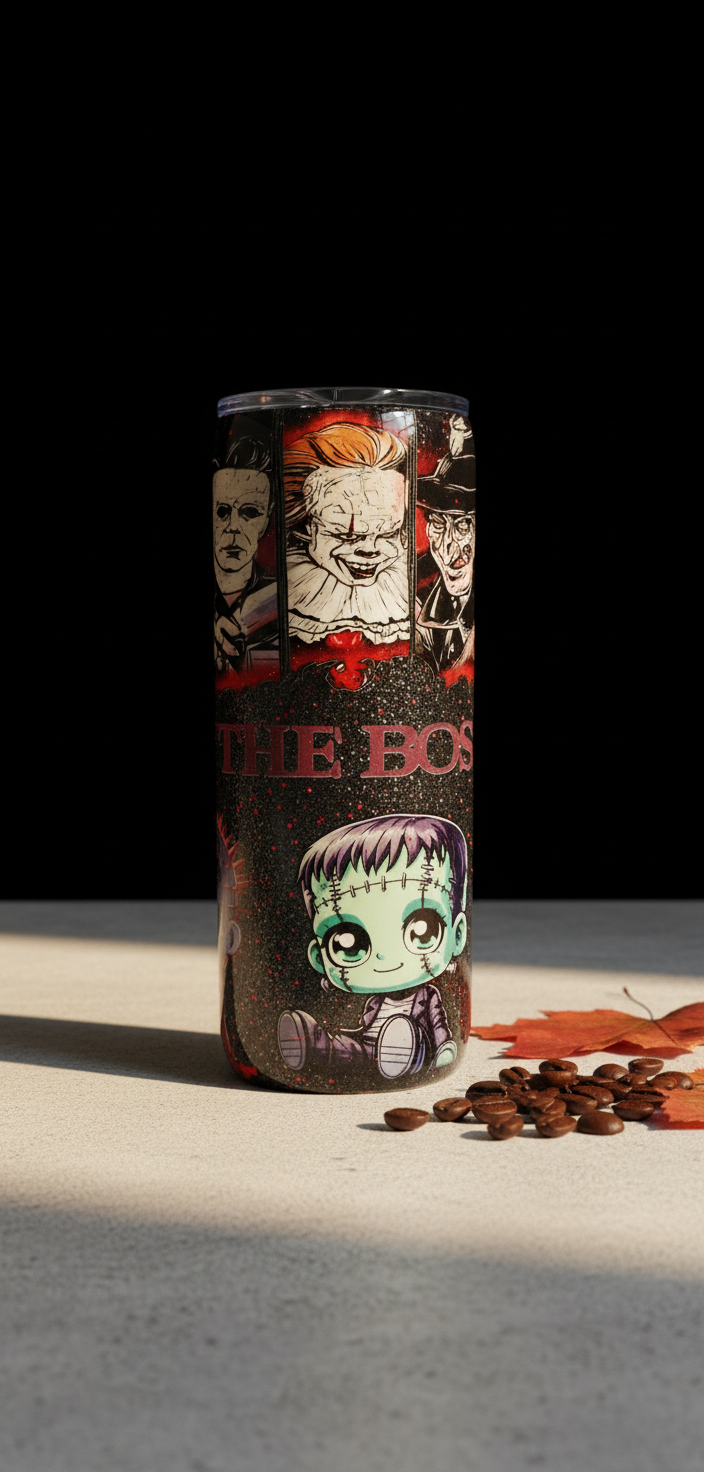 Horror Movie Tumbler: The Boys of Fall Epoxy Cup with Metal Straw