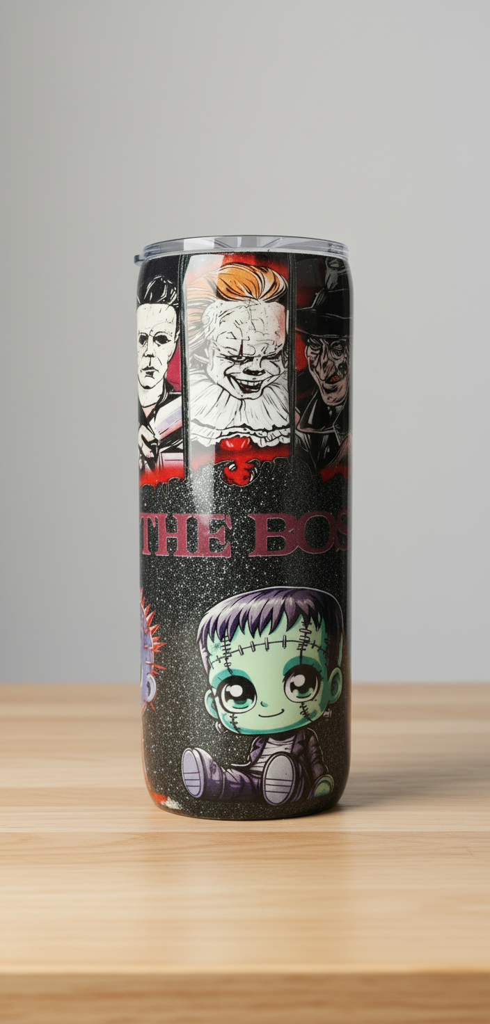 Horror Movie Tumbler: The Boys of Fall Epoxy Cup with Metal Straw