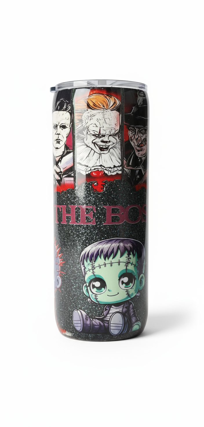Horror Movie Tumbler: The Boys of Fall Epoxy Cup with Metal Straw