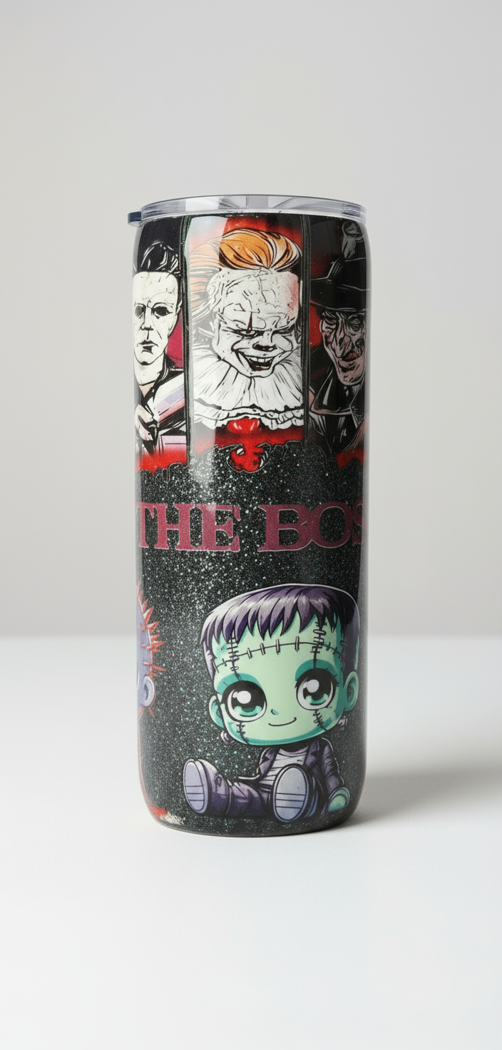 Horror Movie Tumbler: The Boys of Fall Epoxy Cup with Metal Straw