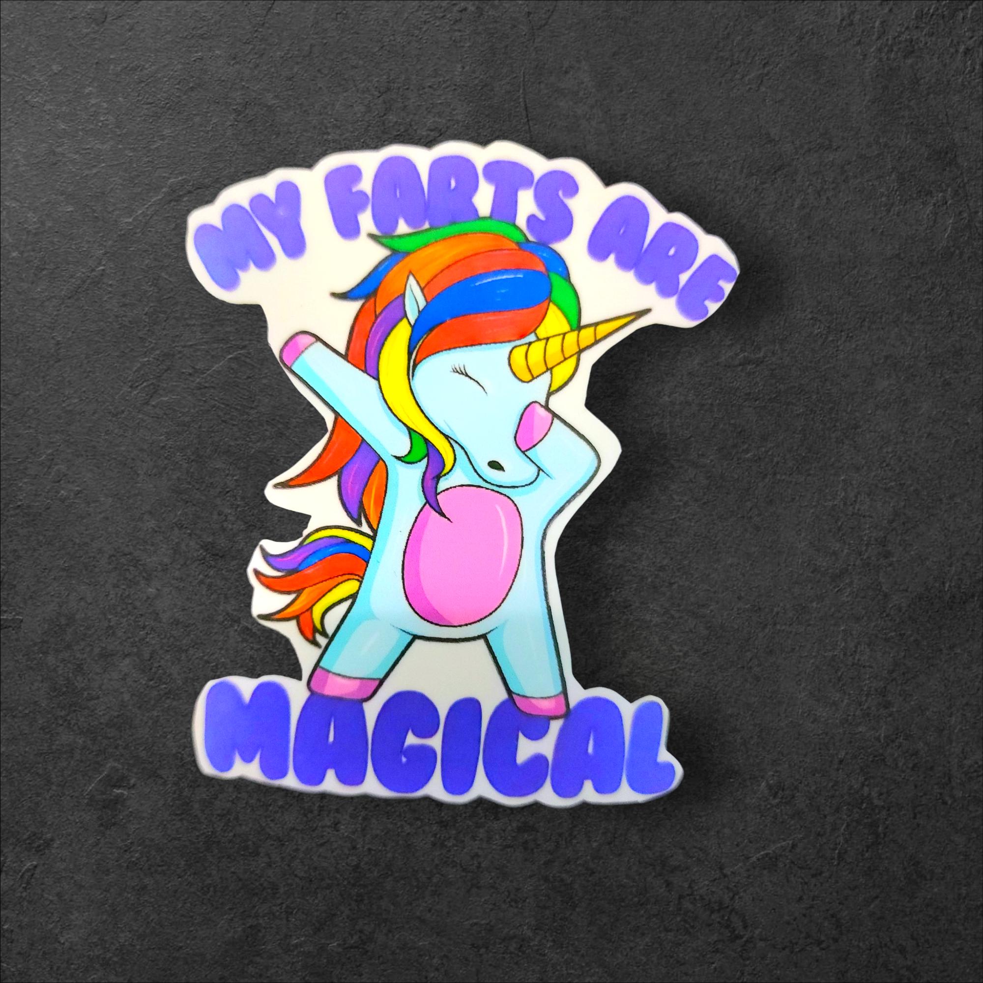 My Farts Are Magical – Hilarious Dabbing Unicorn Sticker for Sassy Weirdos | Funny Vinyl Sticker for Laptops, Water Bottles, Notebooks