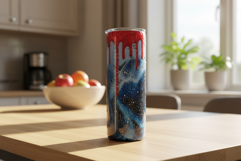 Bloody Jason Epoxy Drip Tumbler – Horror Movie Slasher Cup | Friday the 13th Inspired Drinkware