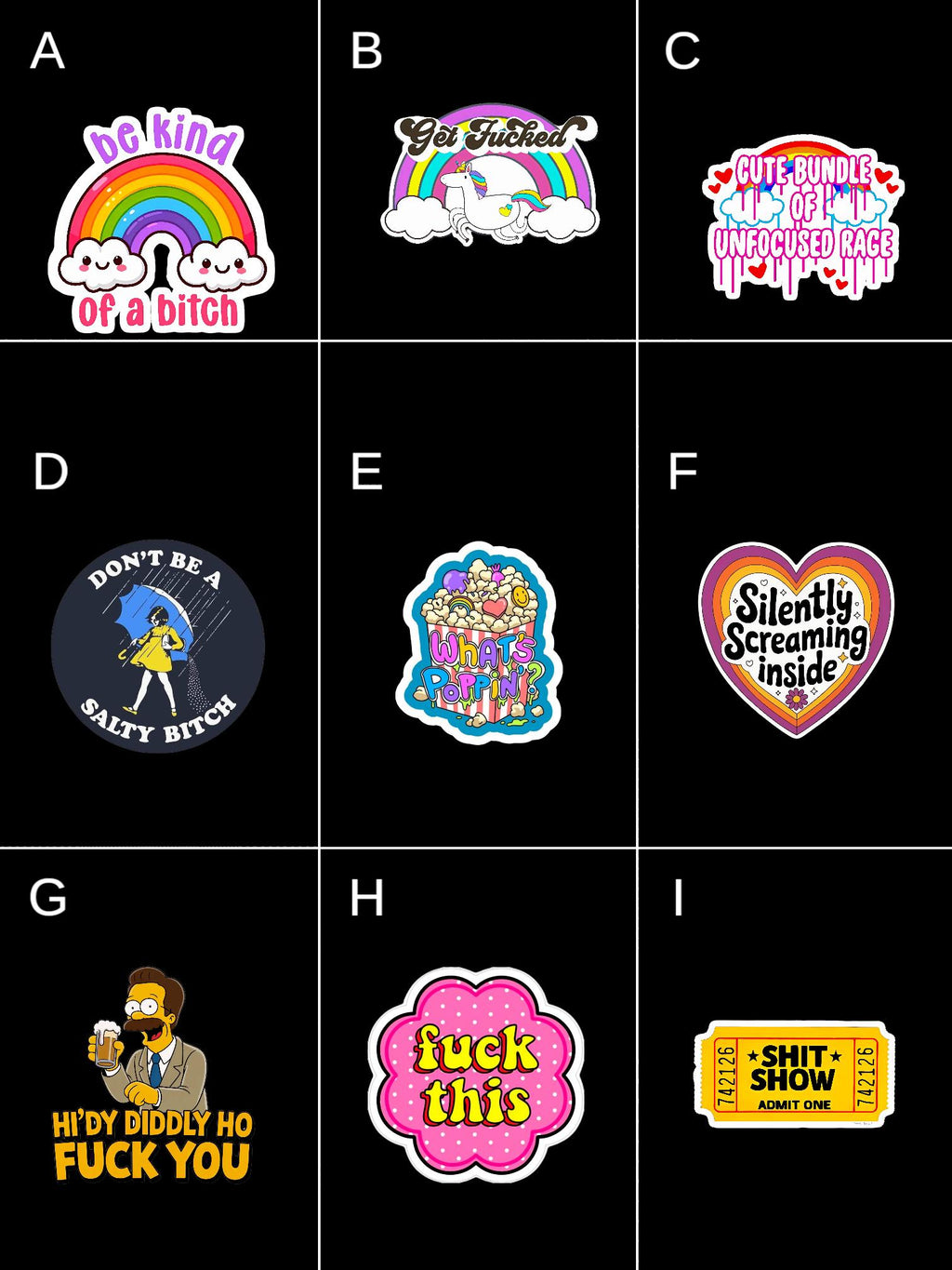 Funny Sarcastic Sticker Pack: Chaotic Humor for the Unhinged