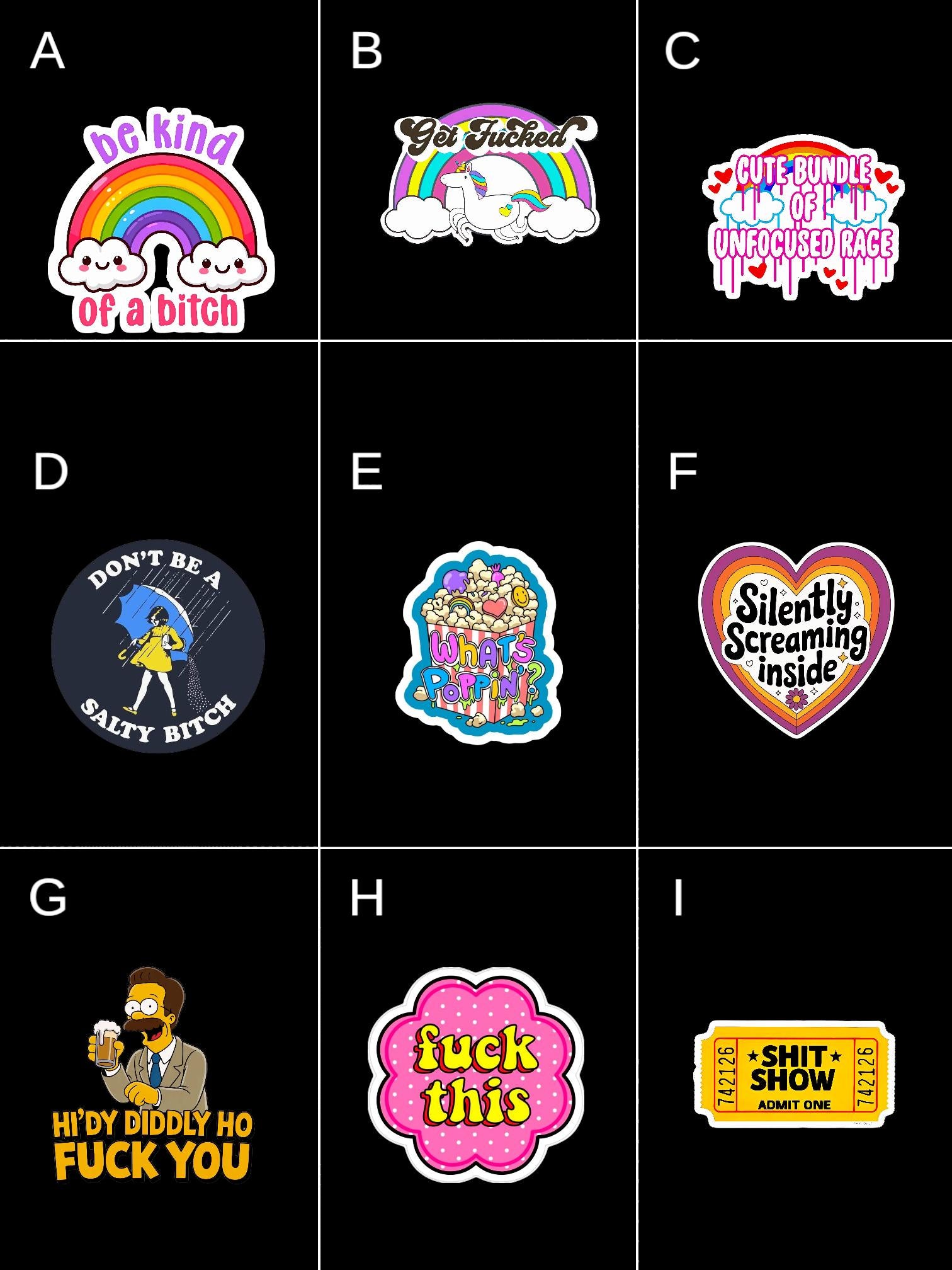 Funny Sarcastic Sticker Pack: Chaotic Humor for the Unhinged