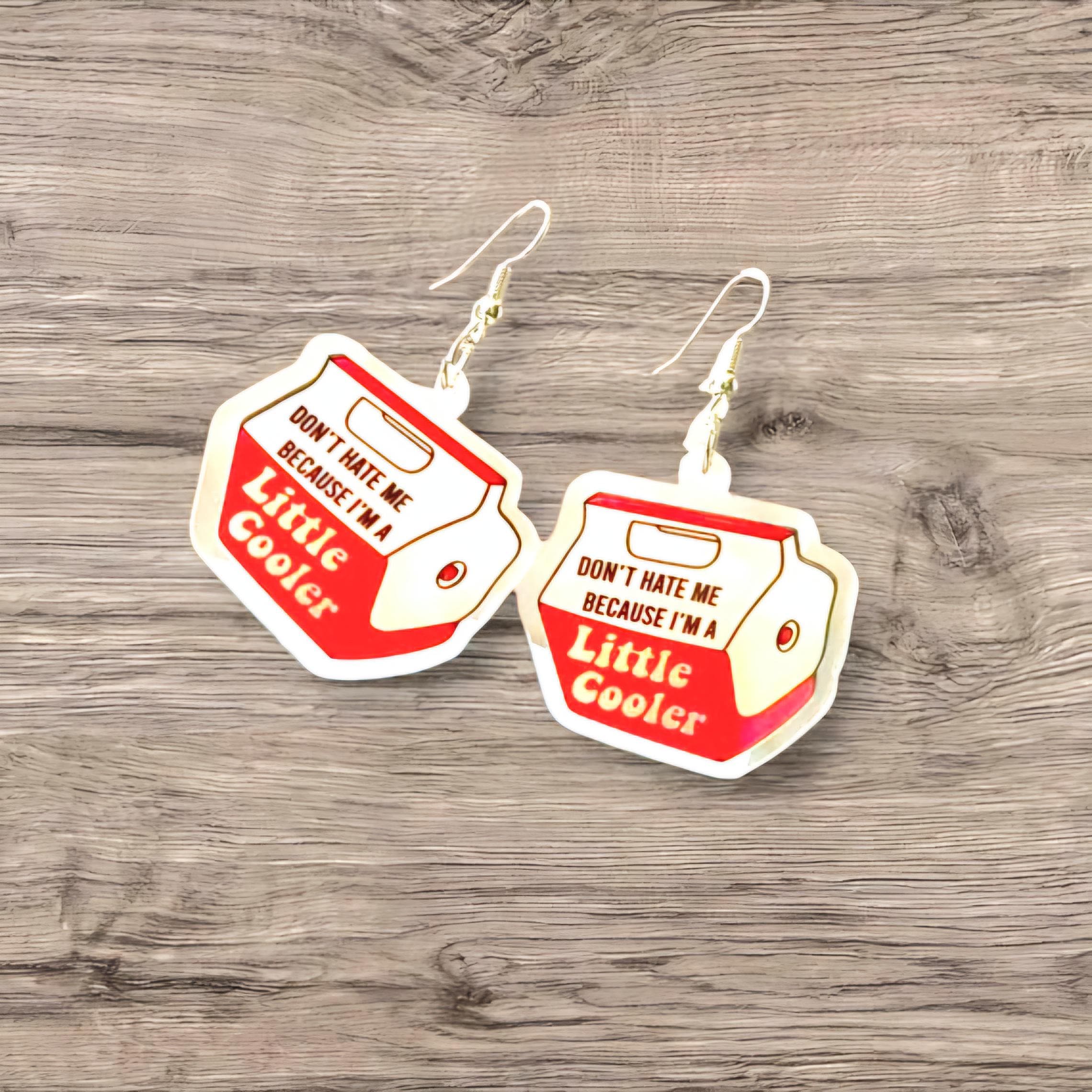 Red & White Acrylic Dangle Earrings: Baddie Sass Charms