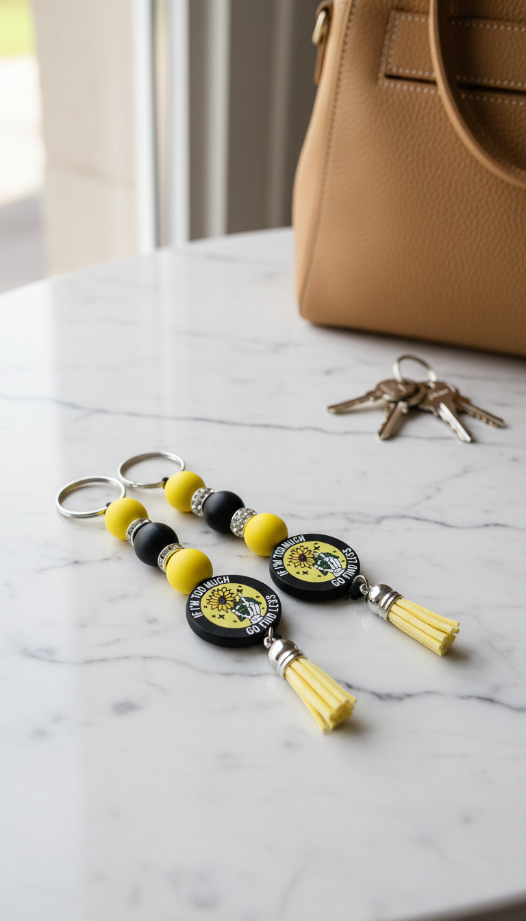 Beaded Skull Hand Keychain: Funny Dark Humor Accessory