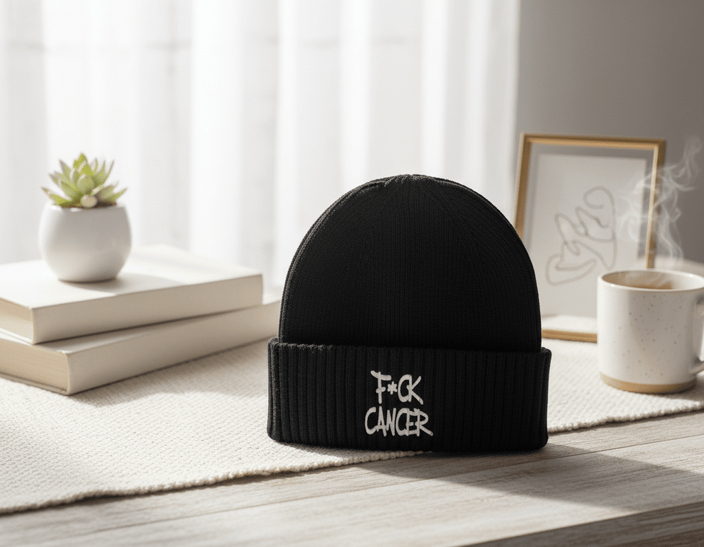F*ck Cancer Beanie: Awareness Support Knit Cap - Hempin Mayhem