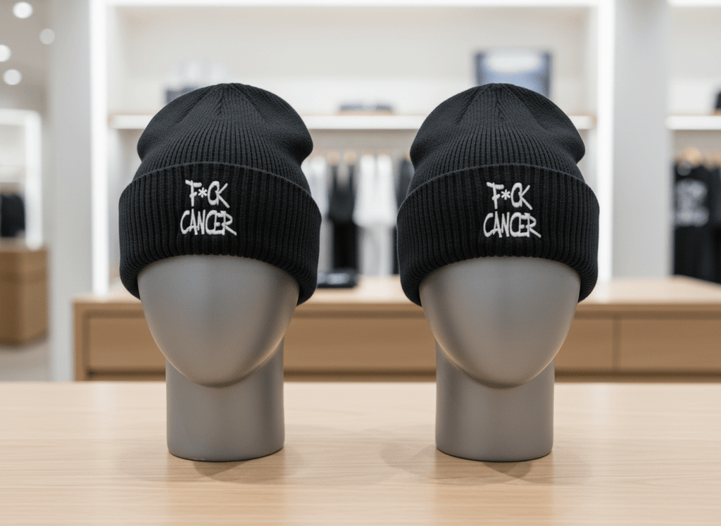 F*ck Cancer Beanie: Awareness Support Knit Cap - Hempin Mayhem