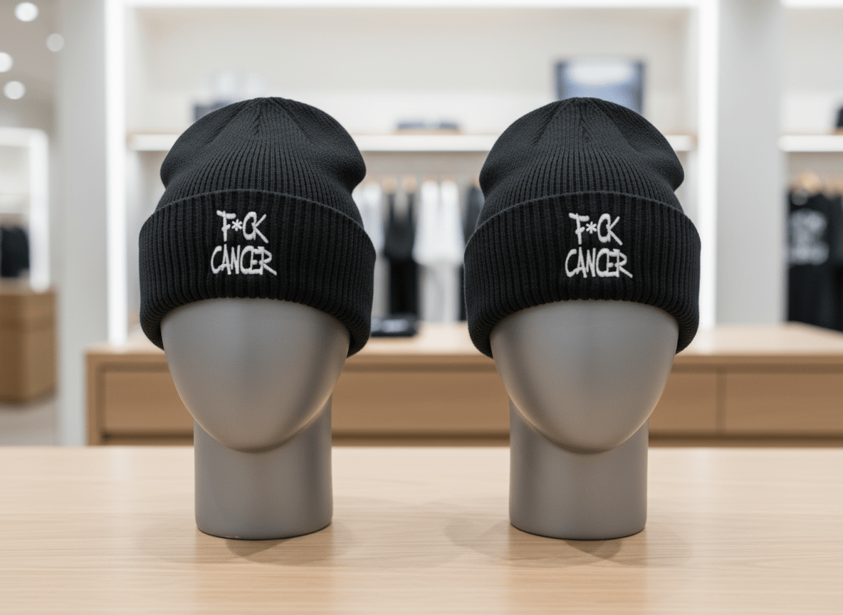 F*ck Cancer Beanie: Awareness Support Knit Cap - Hempin Mayhem