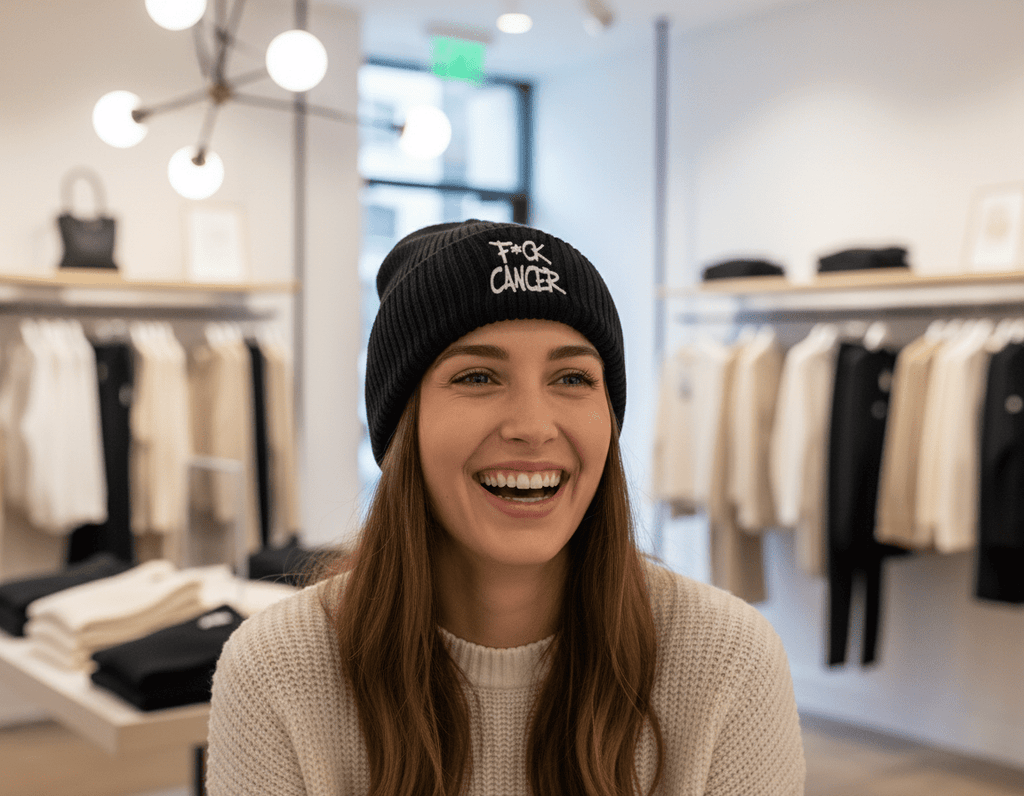 F*ck Cancer Beanie: Awareness Support Knit Cap - Hempin Mayhem