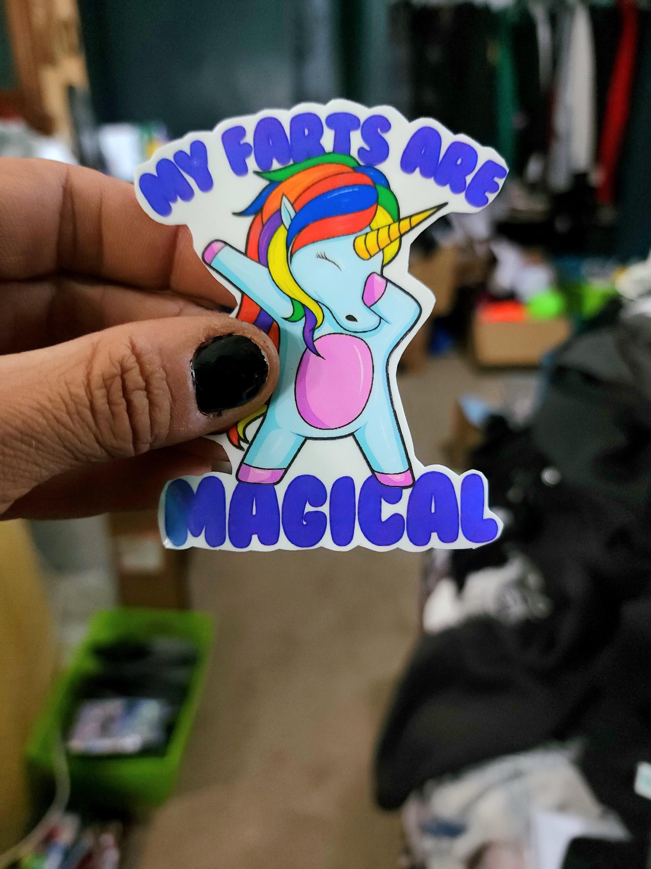 My Farts Are Magical – Hilarious Dabbing Unicorn Sticker for Sassy Weirdos | Funny Vinyl Sticker for Laptops, Water Bottles, Notebooks
