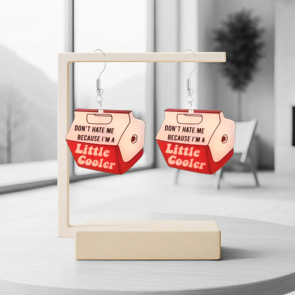 Red & White Acrylic Dangle Earrings: Baddie Sass Charms