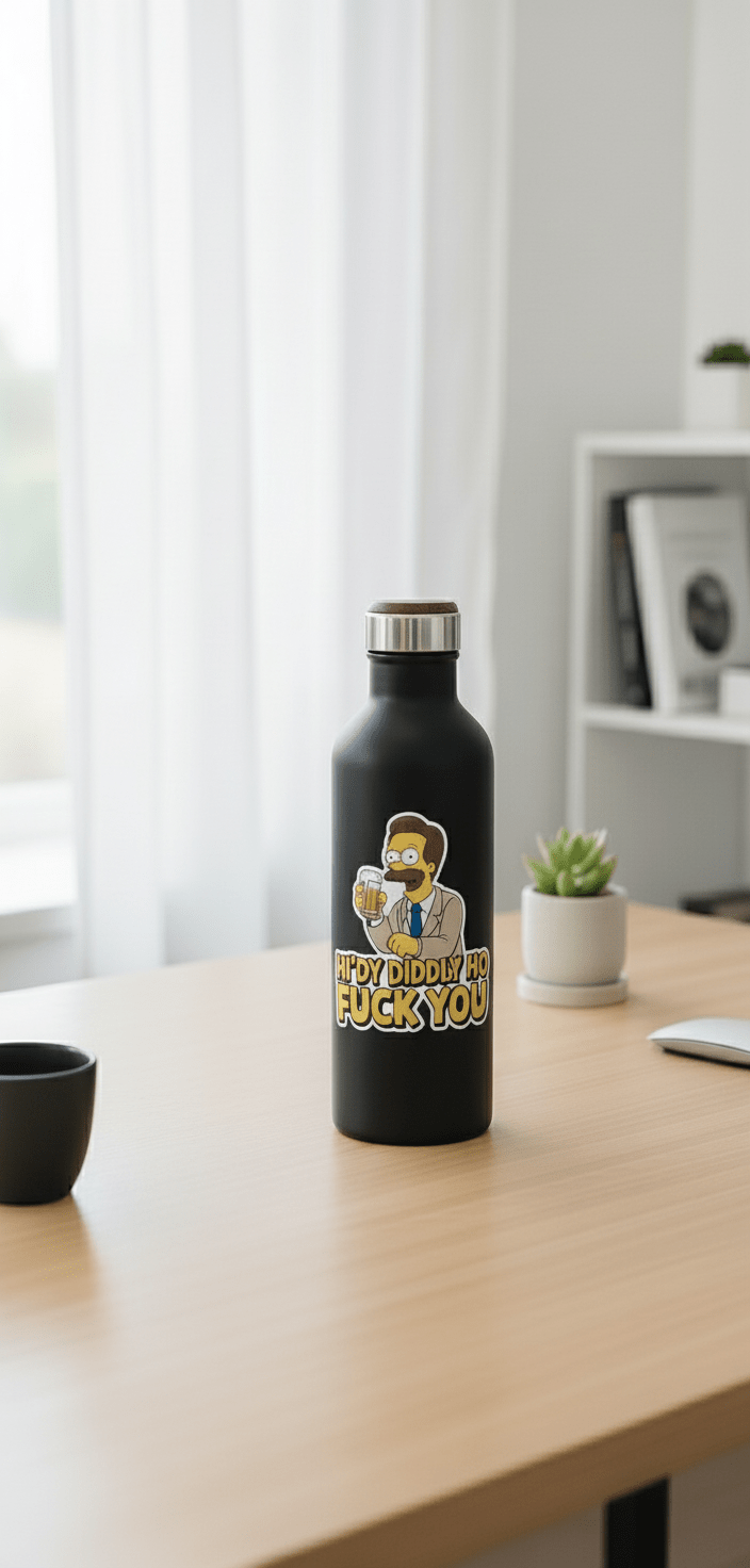 Flanders “Hi - Diddly - Ho” Vinyl Sticker | Funny 3x3 Waterproof Decal | Laptop, Water Bottle, or Car Sticker **2 Pack** - Hempin Mayhem