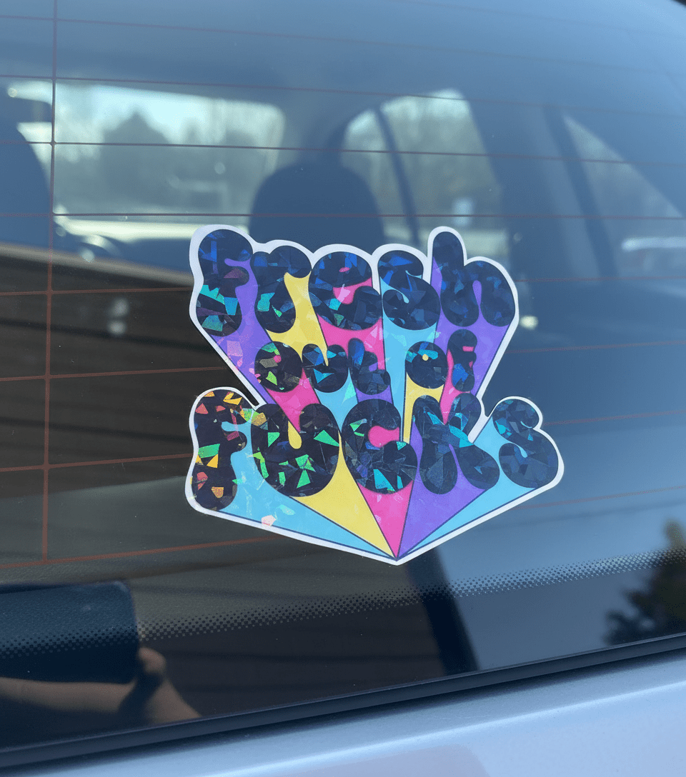 Fresh Out of F*cks Vinyl Sticker - Sassy Laptop Decal 4x4 **2 Pack** - Hempin Mayhem
