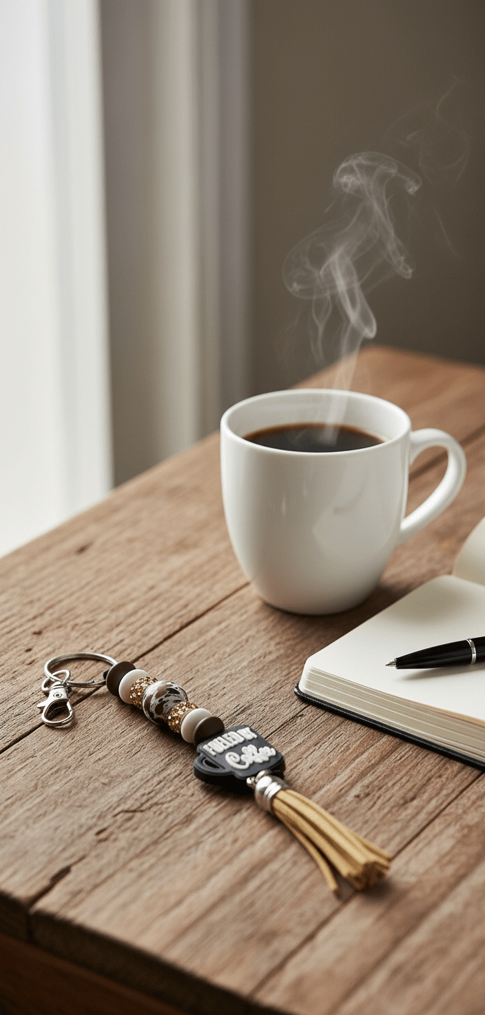 Fueled by Coffee & Addicted to the Pot – Funny Handmade Beaded Keychain - Hempin Mayhem