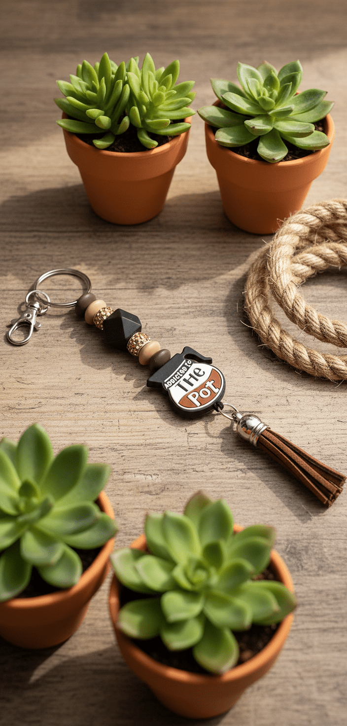 Fueled by Coffee & Addicted to the Pot – Funny Handmade Beaded Keychain - Hempin Mayhem