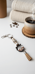 Fueled by Coffee & Addicted to the Pot – Funny Handmade Beaded Keychain - Hempin Mayhem