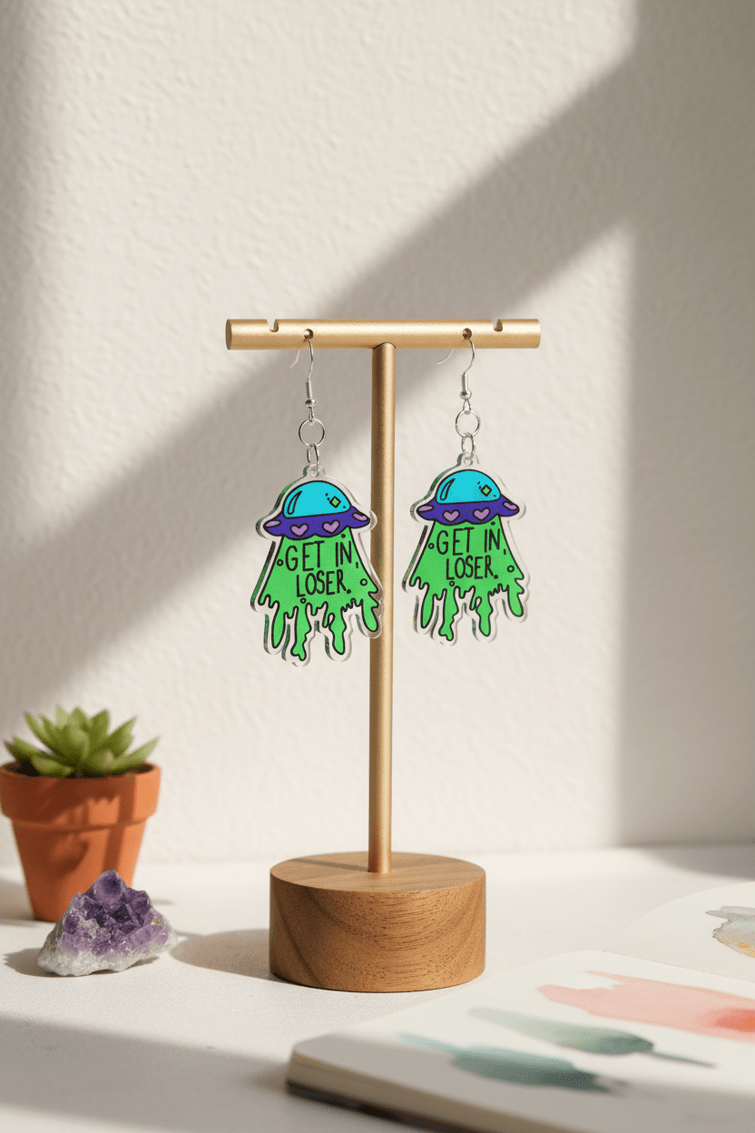 Get in Loser UFO Earrings – Purple AF & Out of This World - Hempin Mayhem