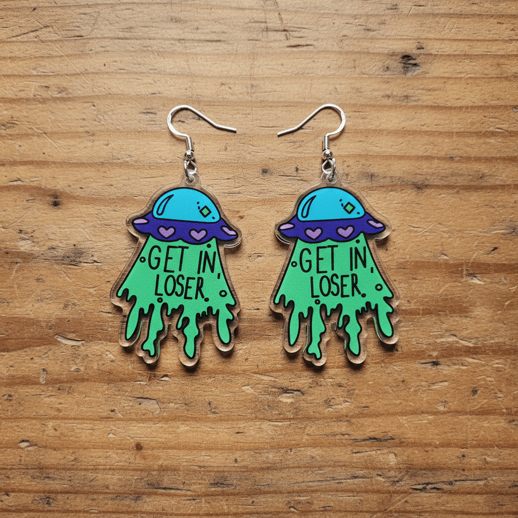 Get in Loser UFO Earrings – Purple AF & Out of This World - Hempin Mayhem