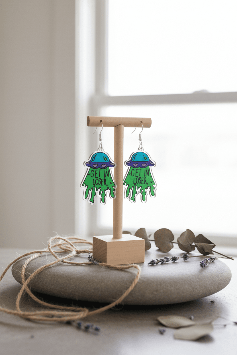 Get in Loser UFO Earrings – Purple AF & Out of This World - Hempin Mayhem