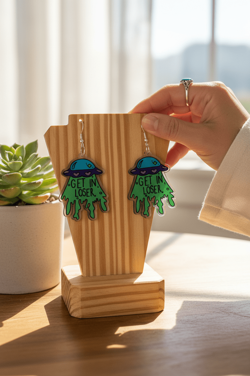 Get in Loser UFO Earrings – Purple AF & Out of This World - Hempin Mayhem