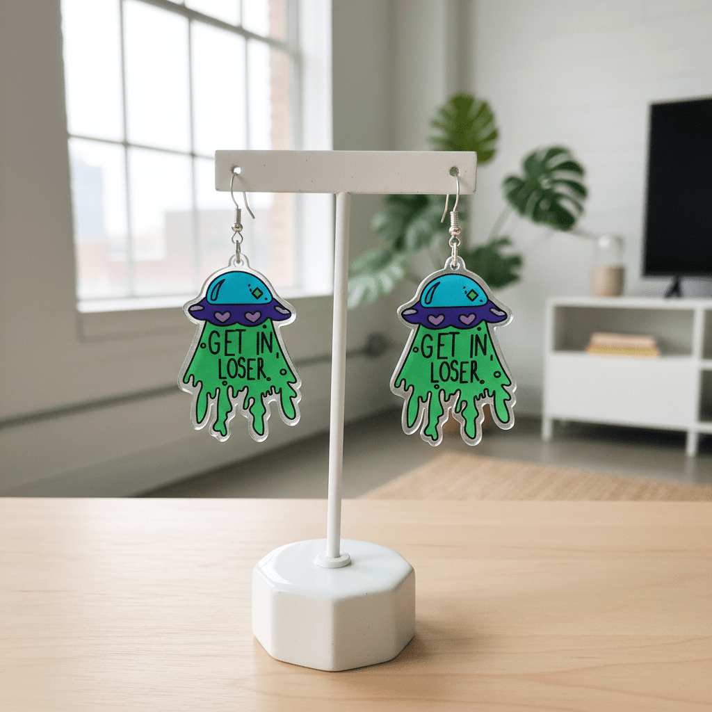 Get in Loser UFO Earrings – Purple AF & Out of This World - Hempin Mayhem