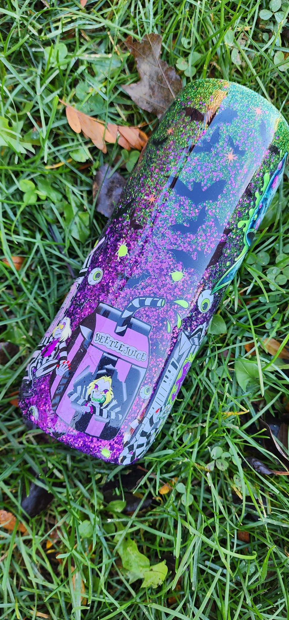 Green & Purple Stainless Steel Epoxy Cup with Bow - Hempin Mayhem