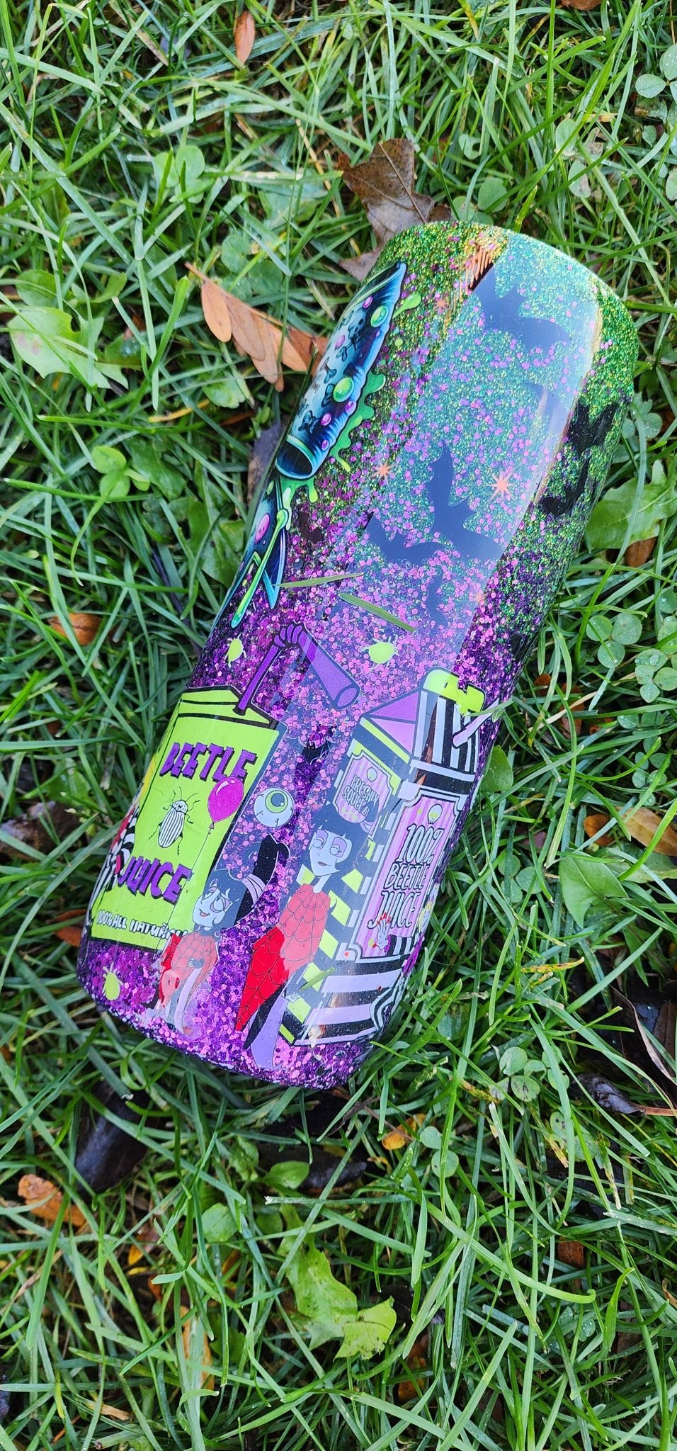 Green & Purple Stainless Steel Epoxy Cup with Bow - Hempin Mayhem