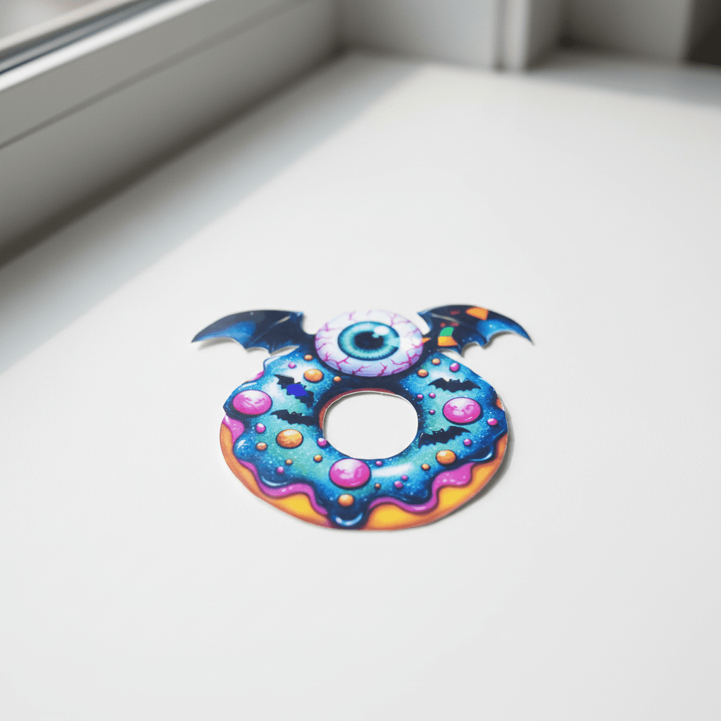 Halloween Donut Sticker: Spooky Creepy Food Decal, Waterproof Vinyl - Hempin Mayhem