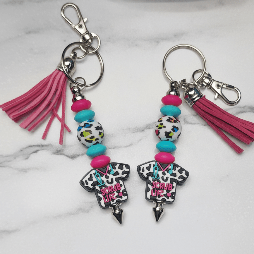 Handmade “Scrub Life” Keychain – Nurse, Doctor & Healthcare Hero Accessory - Hempin Mayhem