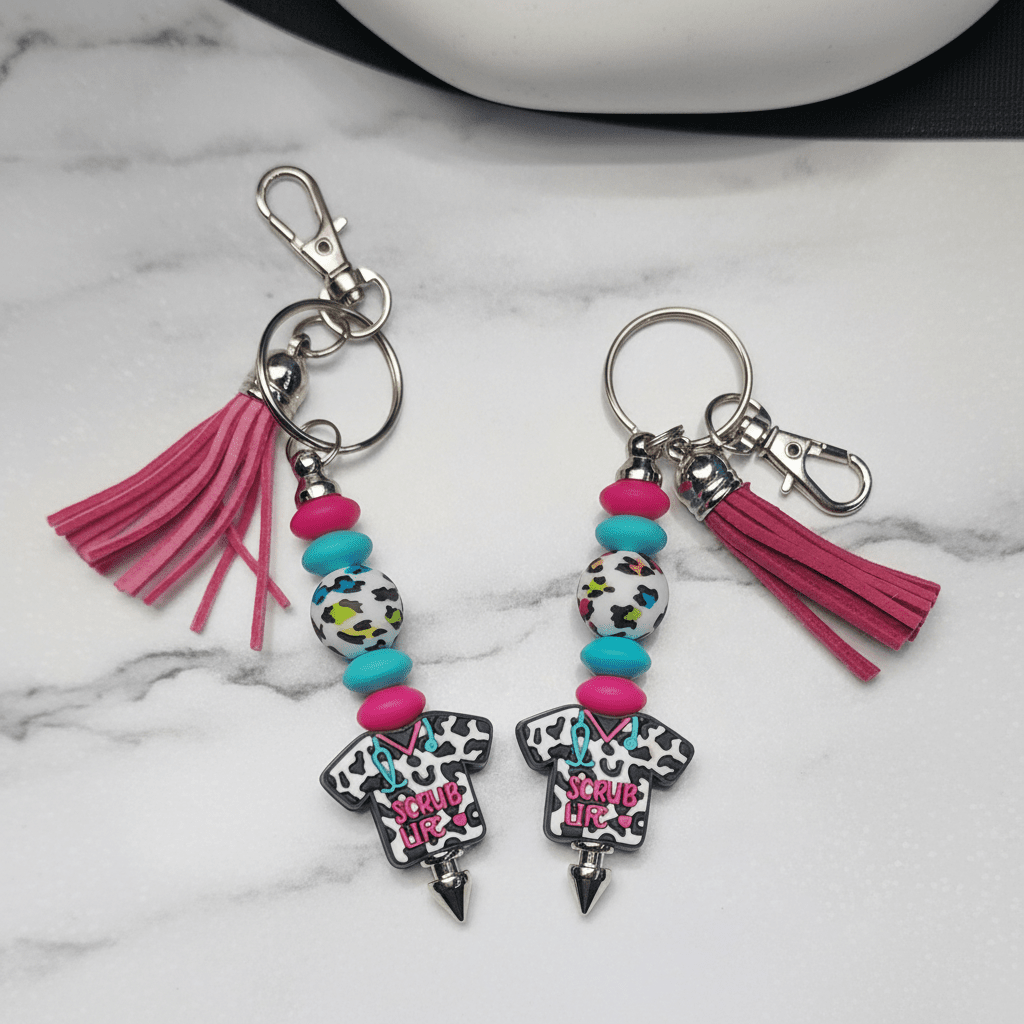 Handmade “Scrub Life” Keychain – Nurse, Doctor & Healthcare Hero Accessory - Hempin Mayhem