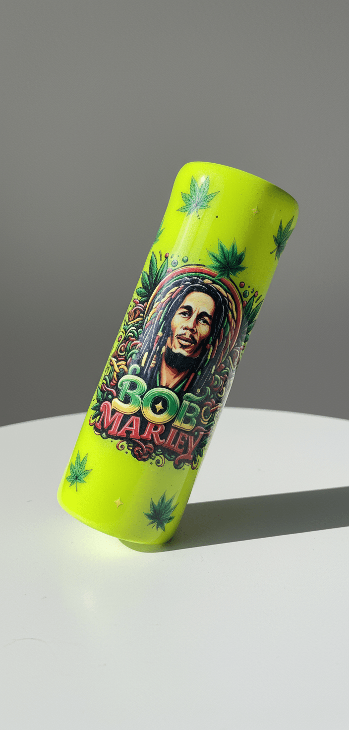 Handmade Tumbler: Reggae Rasta Stainless Steel Travel Mug - Hempin Mayhem
