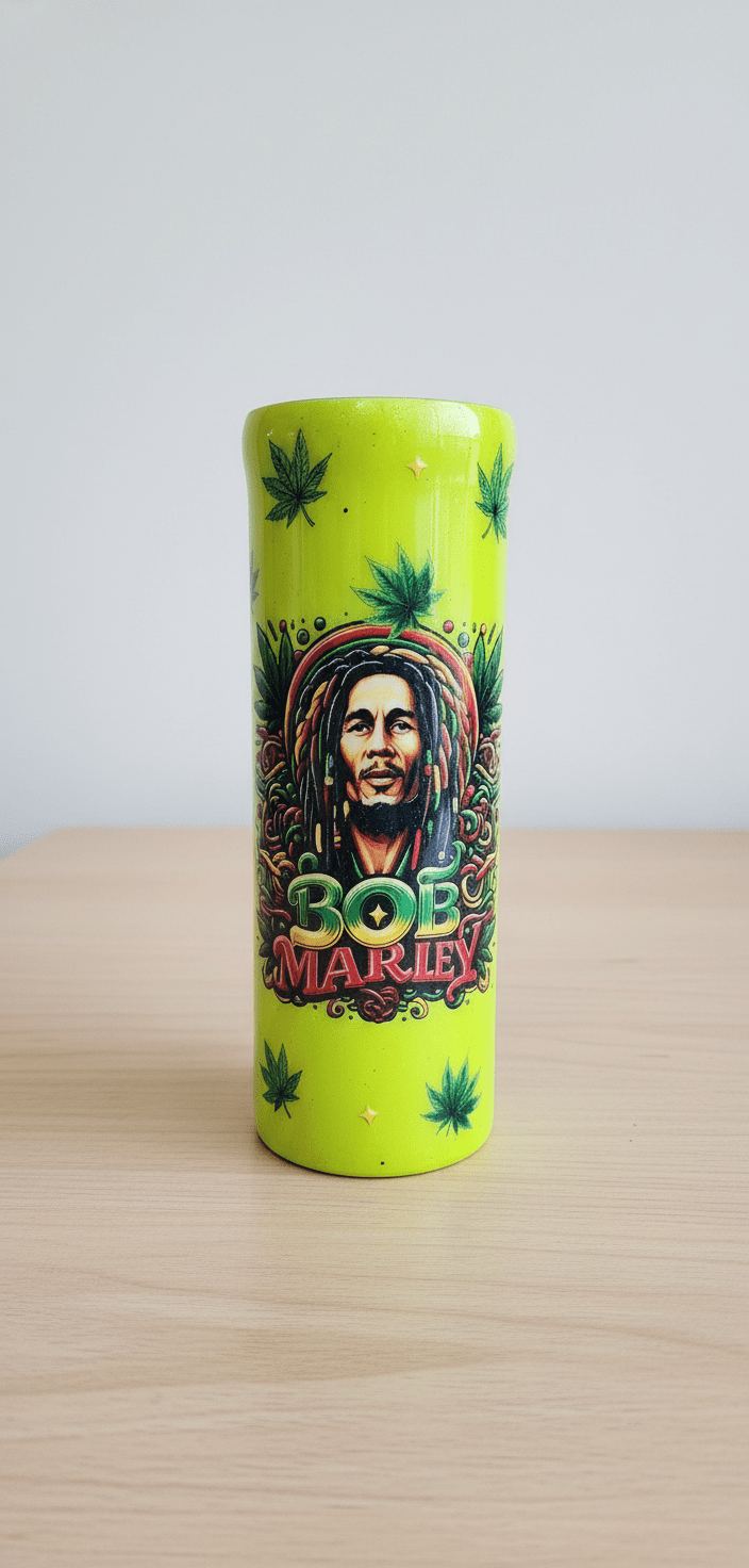 Handmade Tumbler: Reggae Rasta Stainless Steel Travel Mug - Hempin Mayhem