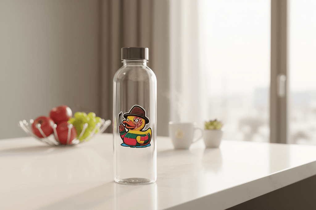 Horror - Themed Rubber Ducky Vinyl Sticker – Creepy Cute 3x3 Waterproof Decal for Laptops, Water Bottles & Horror Lovers - Hempin Mayhem