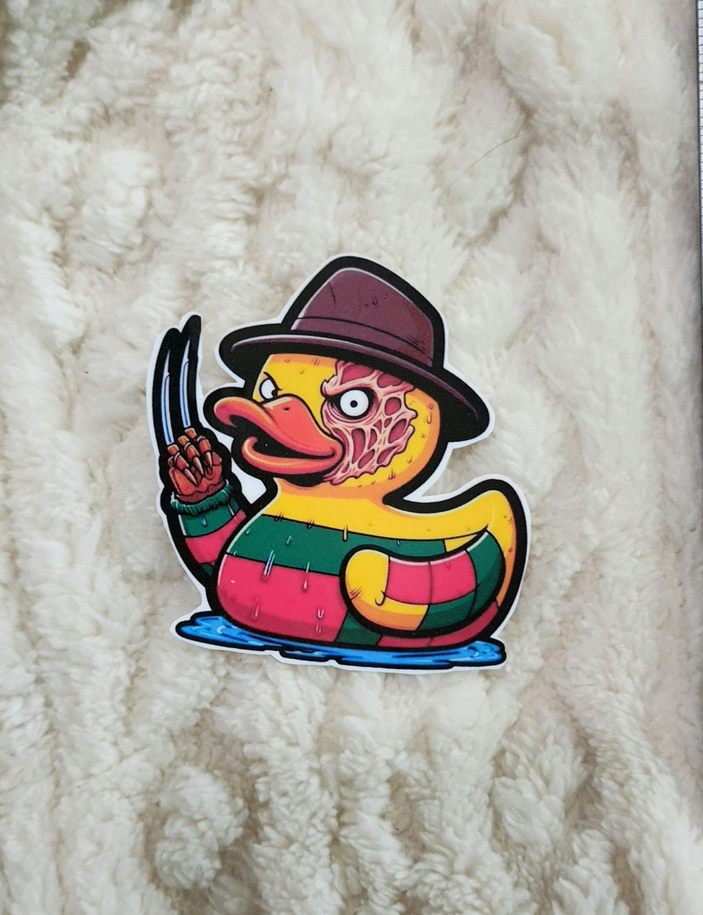 Horror - Themed Rubber Ducky Vinyl Sticker – Creepy Cute 3x3 Waterproof Decal for Laptops, Water Bottles & Horror Lovers - Hempin Mayhem