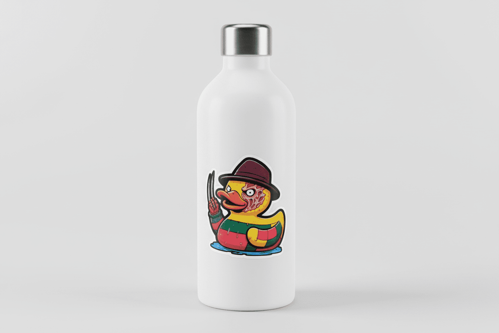 Horror - Themed Rubber Ducky Vinyl Sticker – Creepy Cute 3x3 Waterproof Decal for Laptops, Water Bottles & Horror Lovers - Hempin Mayhem