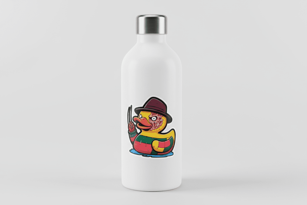 Horror - Themed Rubber Ducky Vinyl Sticker – Creepy Cute 3x3 Waterproof Decal for Laptops, Water Bottles & Horror Lovers - Hempin Mayhem