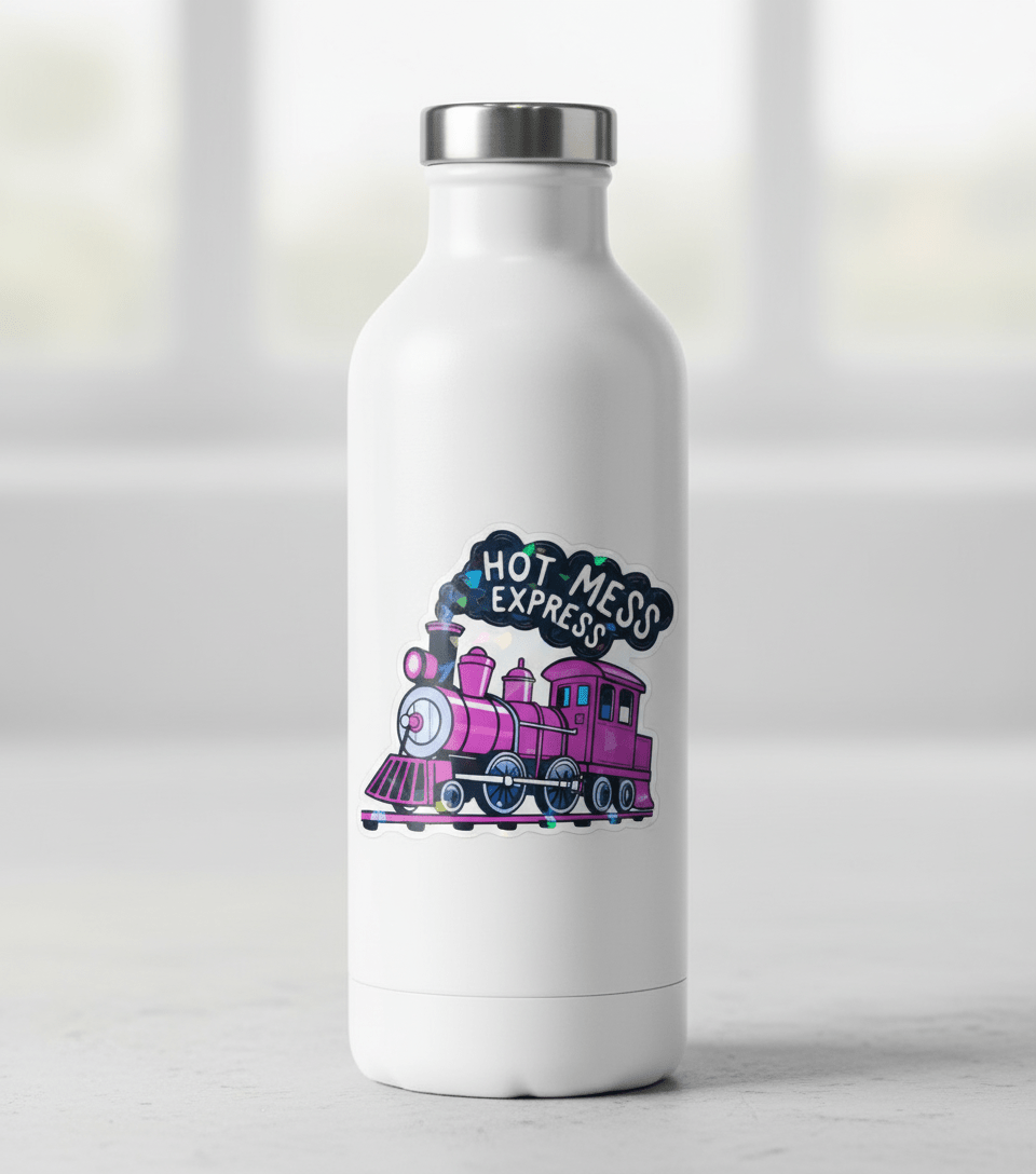 Hot Mess Express Pink Train Sticker: Sassy Vinyl Decal **2 Pack** - Hempin Mayhem