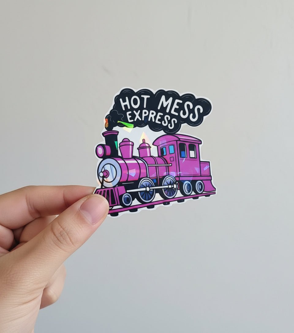 Hot Mess Express Pink Train Sticker: Sassy Vinyl Decal **2 Pack** - Hempin Mayhem