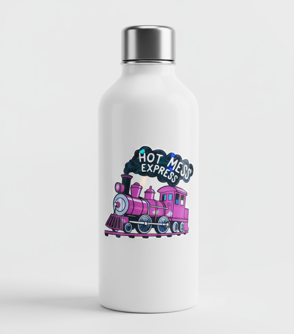 Hot Mess Express Pink Train Sticker: Sassy Vinyl Decal **2 Pack** - Hempin Mayhem