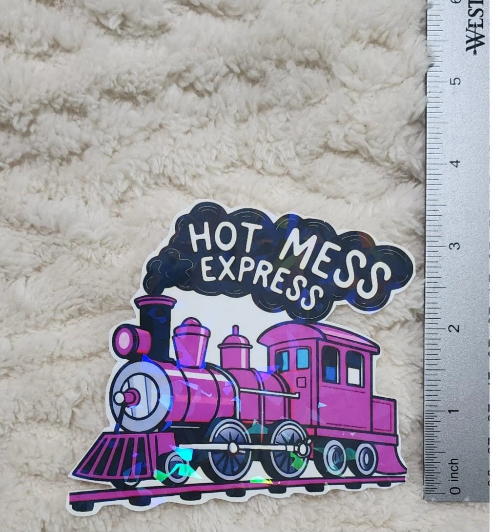 Hot Mess Express Pink Train Sticker: Sassy Vinyl Decal **2 Pack** - Hempin Mayhem