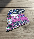 Hot Mess Express Pink Train Sticker: Sassy Vinyl Decal **2 Pack** - Hempin Mayhem