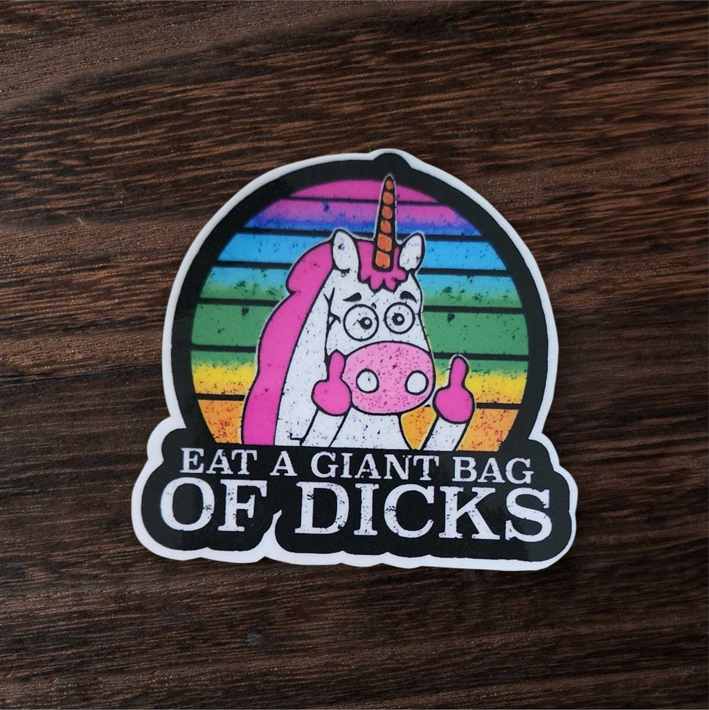 Funny Unicorn Sarcastic Sticker: Adult Humor, Waterproof Vinyl Decal
