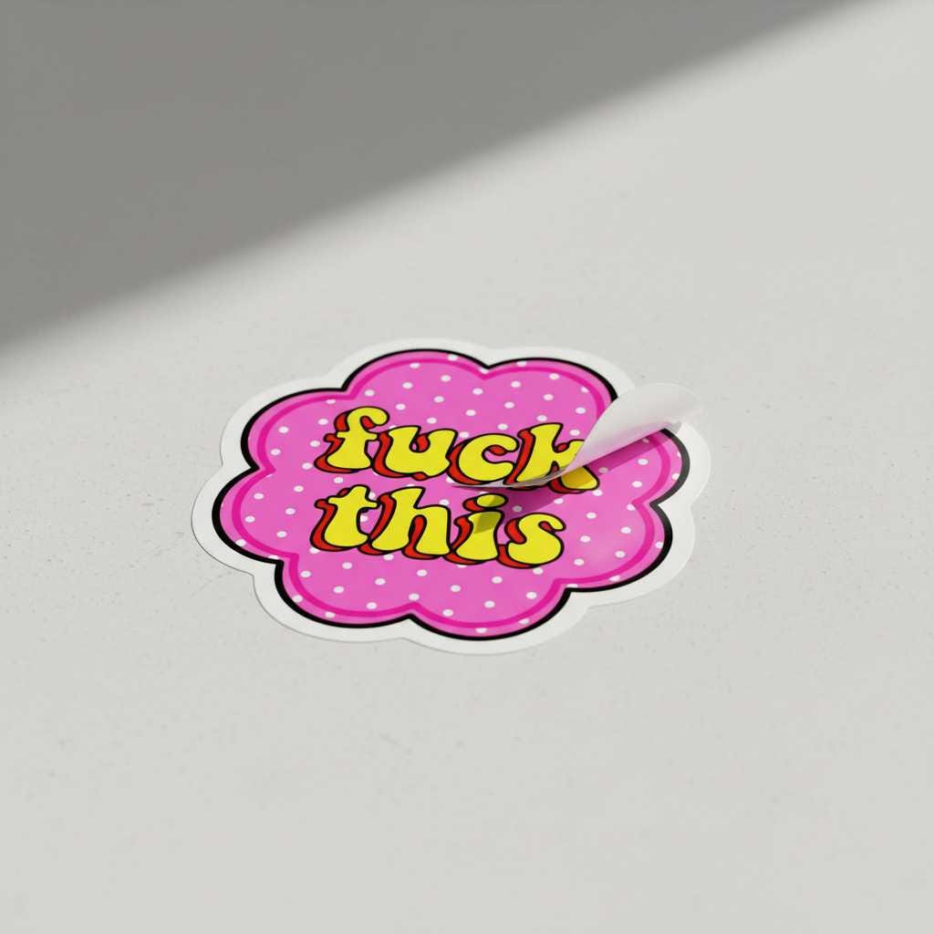 F*ck This – Bold AF Sticker for Mentally Done People | Unhinged Humor Vinyl Sticker for Laptops, Water Bottles, Journals & More