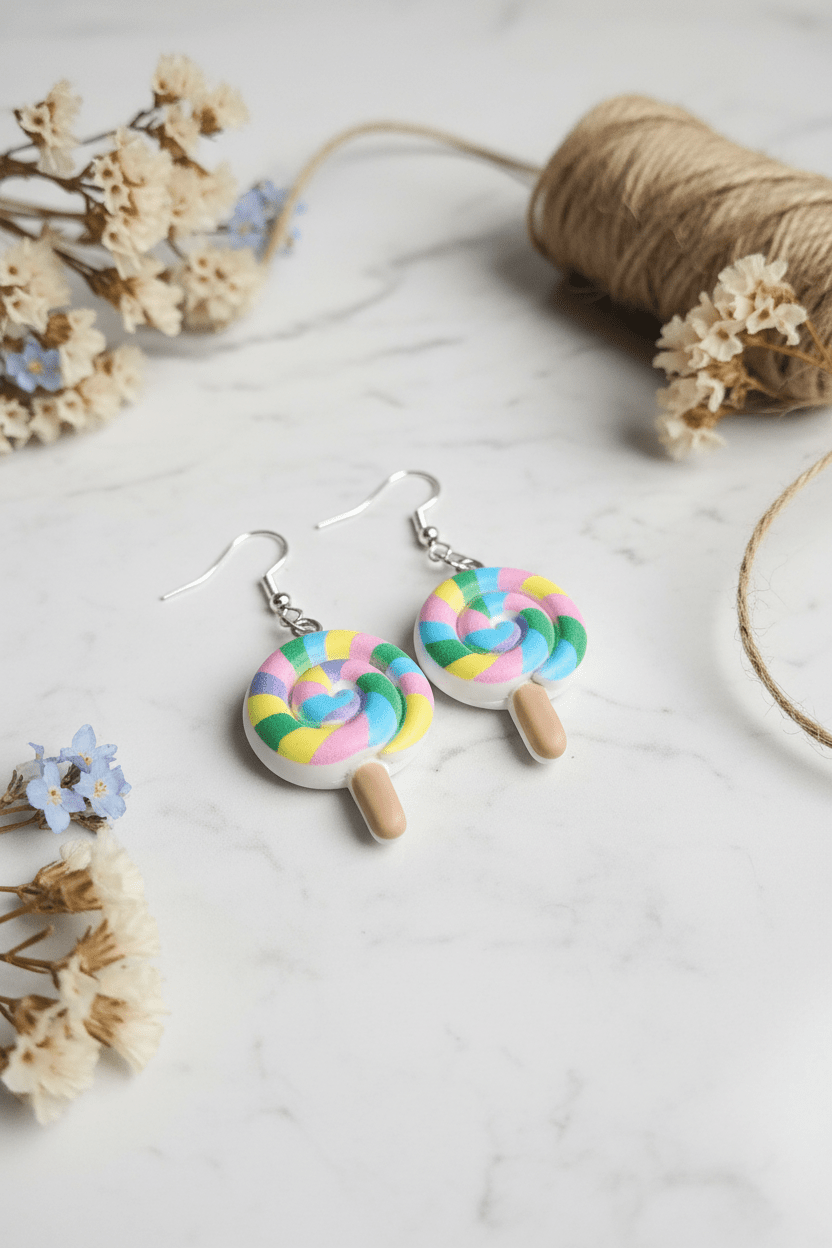 Lollipop Dangle Earrings | Sweet & Sassy Candy Jewelry | Fun Handmade Statement - Hempin Mayhem