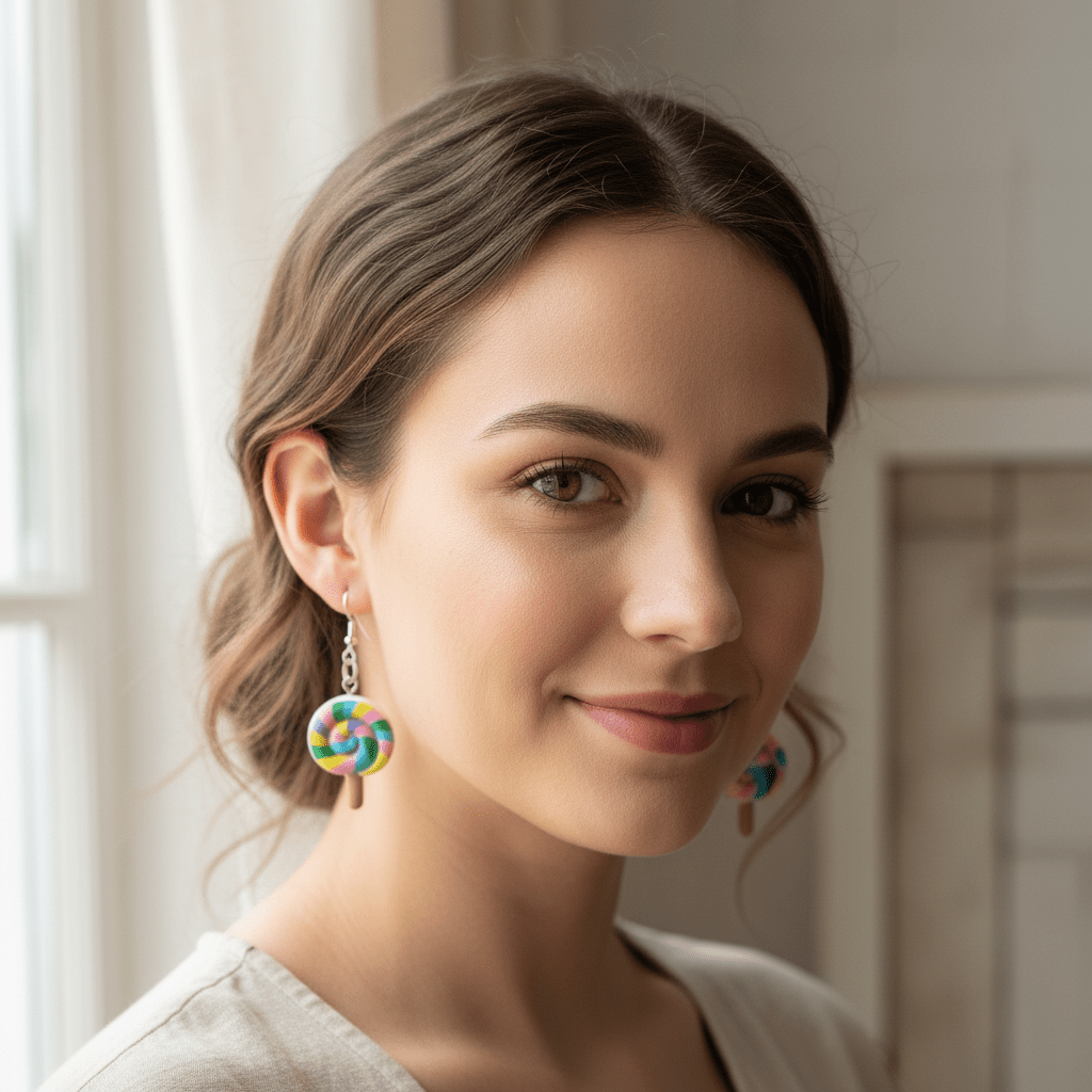 Lollipop Dangle Earrings | Sweet & Sassy Candy Jewelry | Fun Handmade Statement - Hempin Mayhem