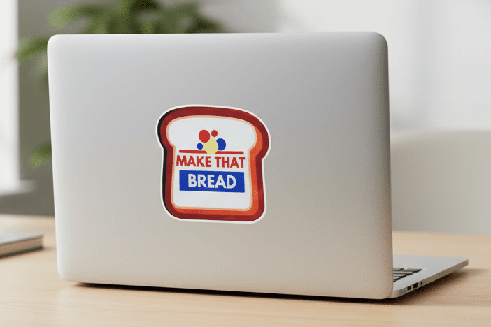 Make That Bread Sticker: Funny Food Pun, Motivational Vinyl Decal - Hempin Mayhem